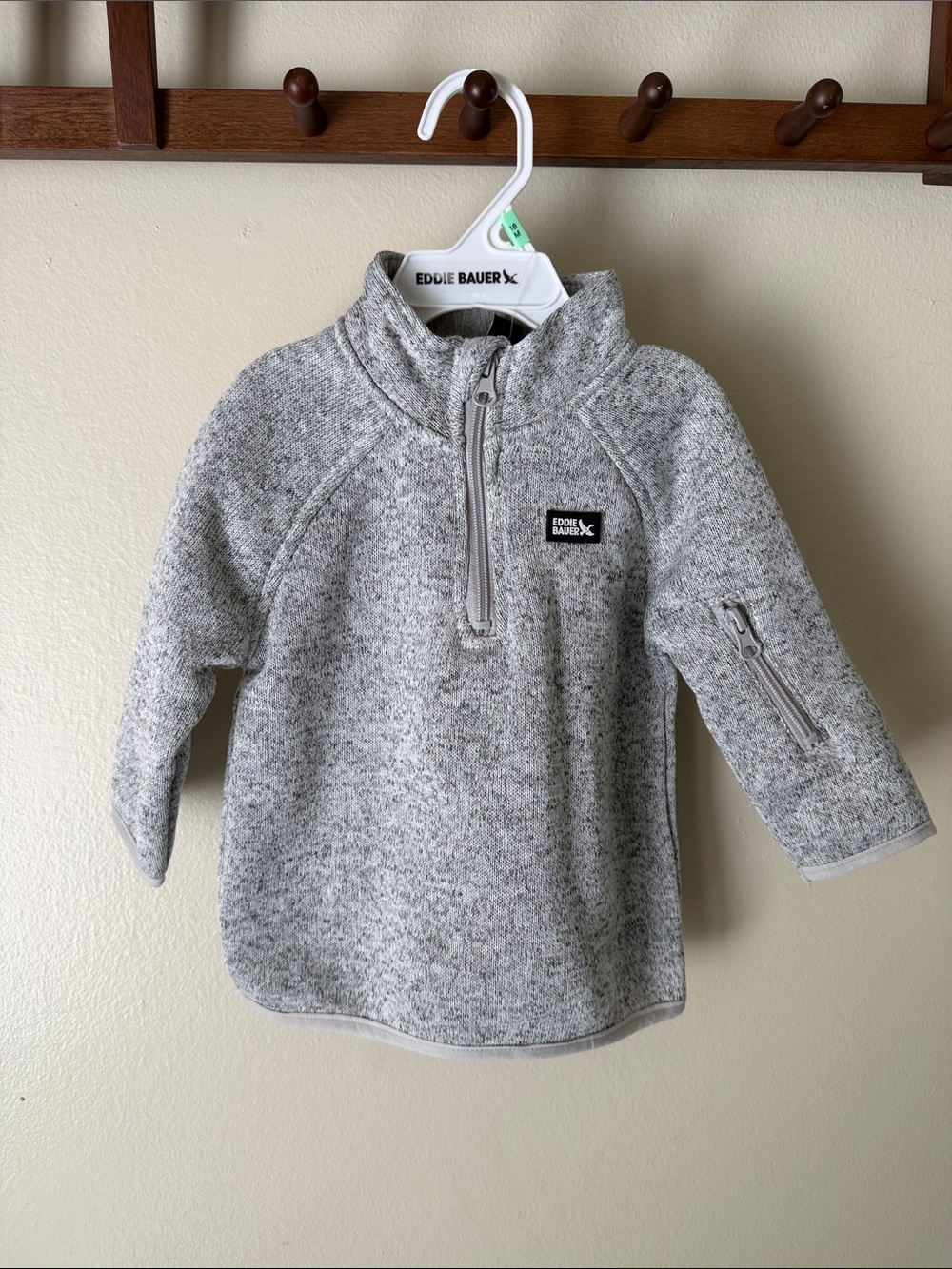 Eddie Bauer Heather Gray Half-Zip Toddler Pullover